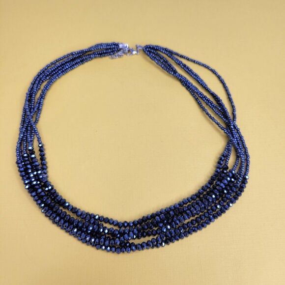 Multistrand Bead Choker Bib Necklace - Picture 4 of 9